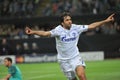 Raul celebrates after the goal